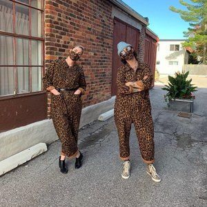 Red Sky Leopard Baggy Boiler Suit